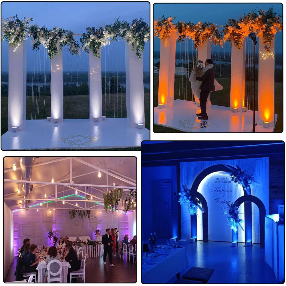 8-Pack S6 6x18W Wireless RGBWA UV DMX Uplights