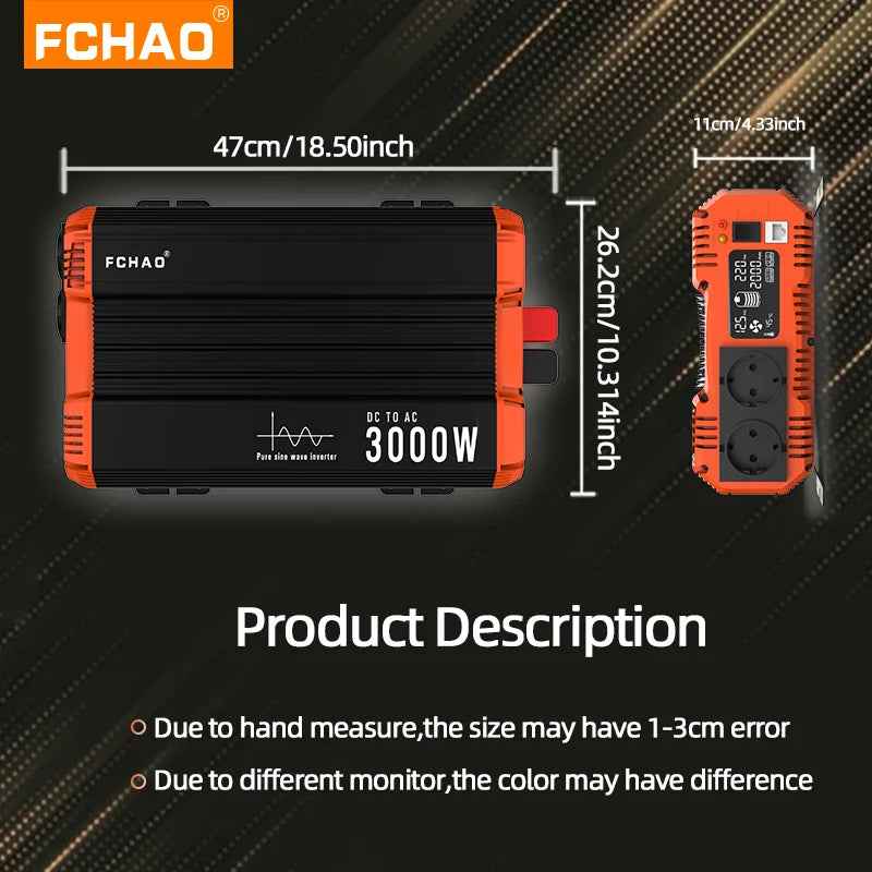 FCHAO 3000W Pure Sine Wave Power Inverter