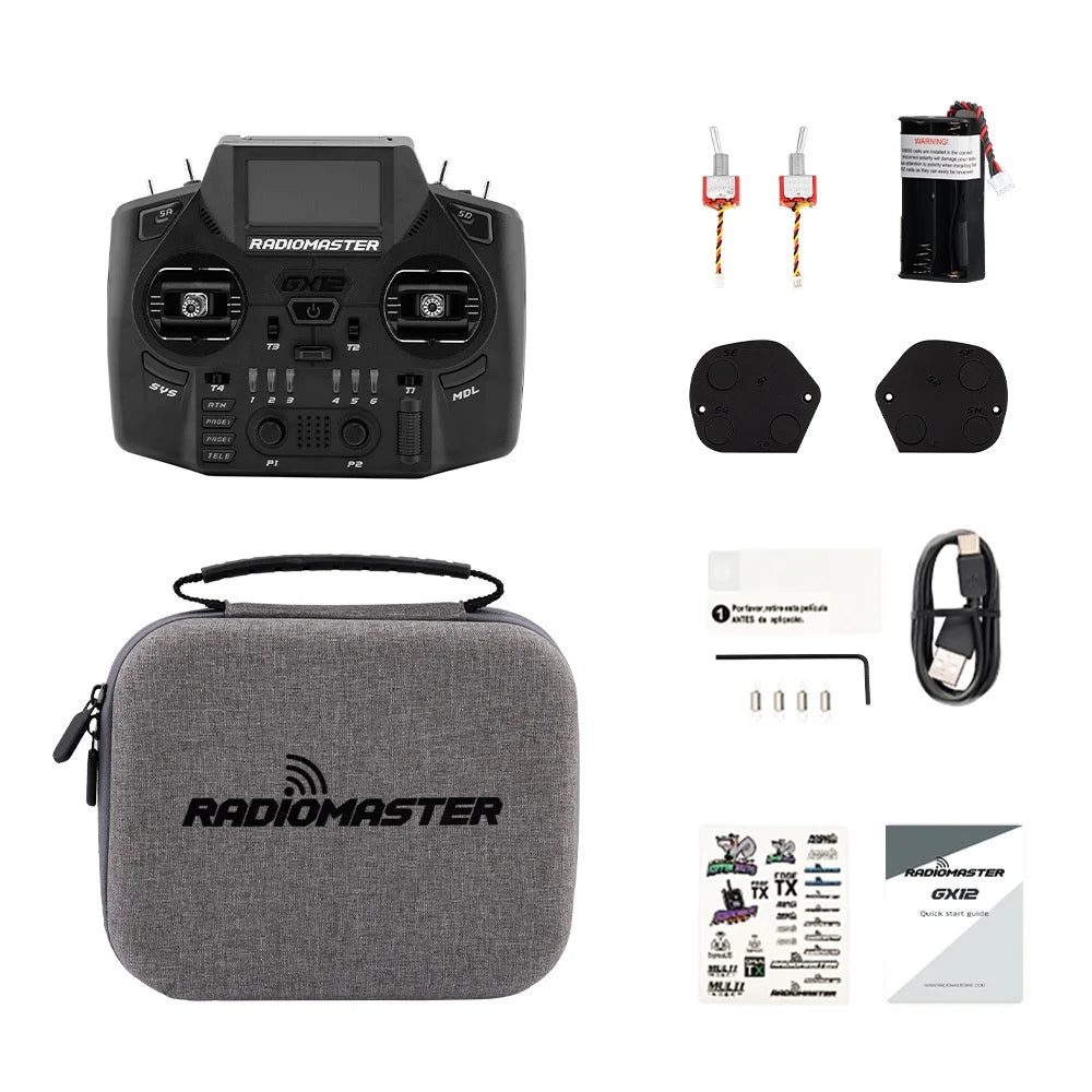GX12 Hall Gimbal Dual Band Antenna Gemini XROSSBAND EXpressLRS Radio Controller 1000HZ 3D Digital CNC for RC Drone
