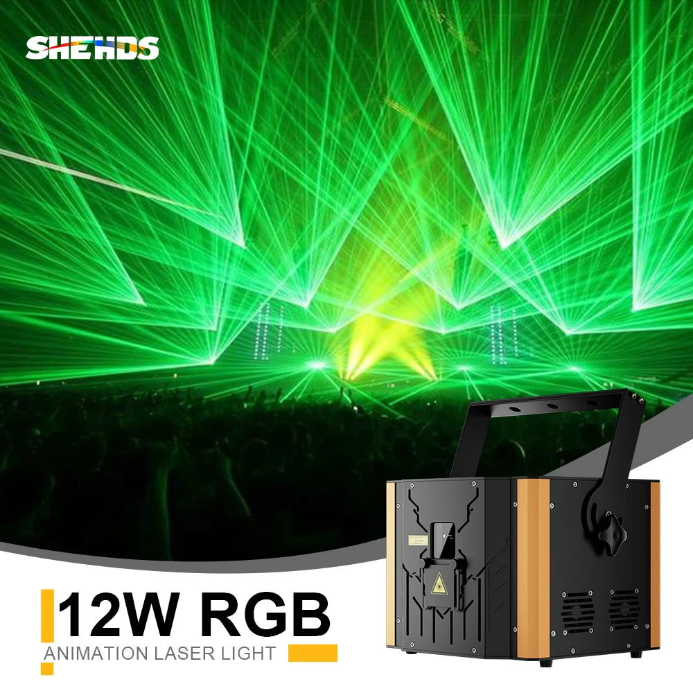 Shehds 12W RGB DMX/ILDA Animation Laser Projector