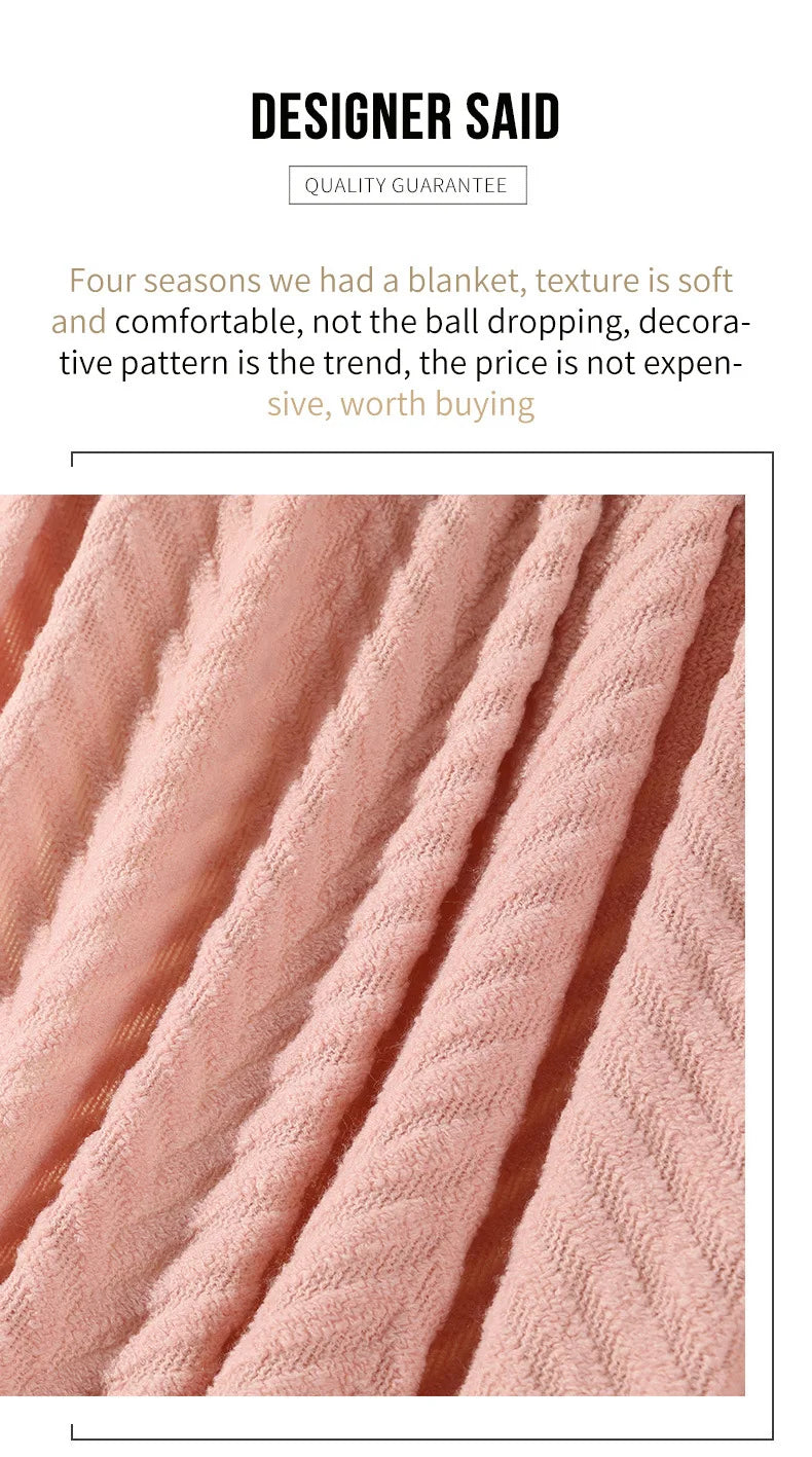 Cozy Solid-Color Knitted Throw Blanket