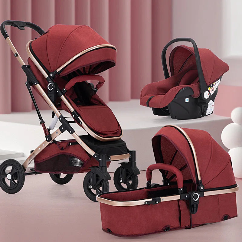 Amazing Selected Baby Stroller 3 in 1 Folding Bi-directional Baby Foldable Stroller Luxury Good Quality Wholesale