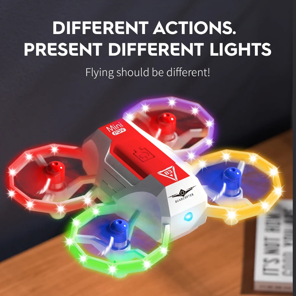 HOSHI KFPALN KF601 Mini Drone Protective Design With Voice Control Cool Light Drone for Beginner Christmas Gift Toys Drone