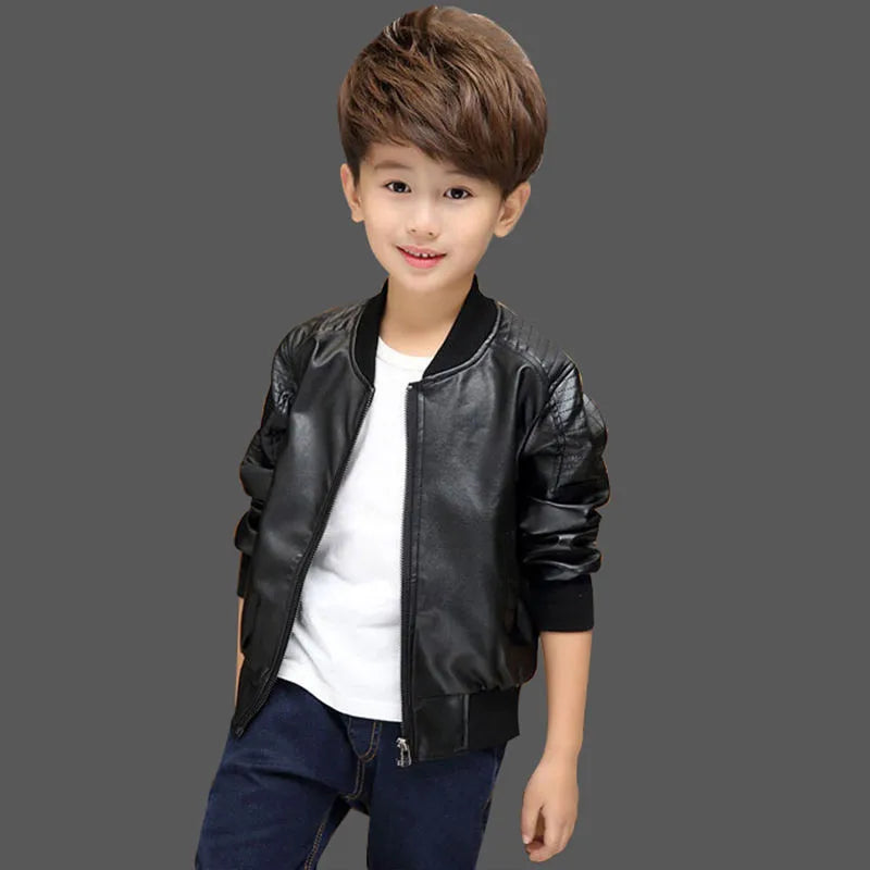 Boys’ PU Leather Jacket – Lined or Unlined