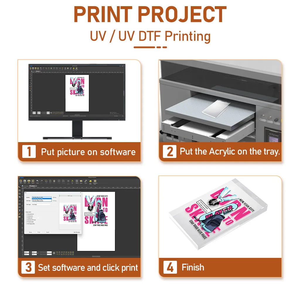 Colorsun 4060 A2 UV/DTF Rotary Flatbed Printer