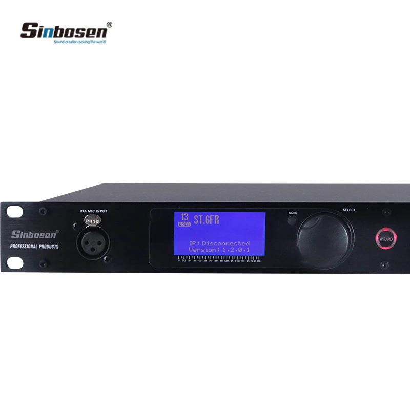Procesador de audio digital de 2 entradas/6 salidas para AV e iluminación