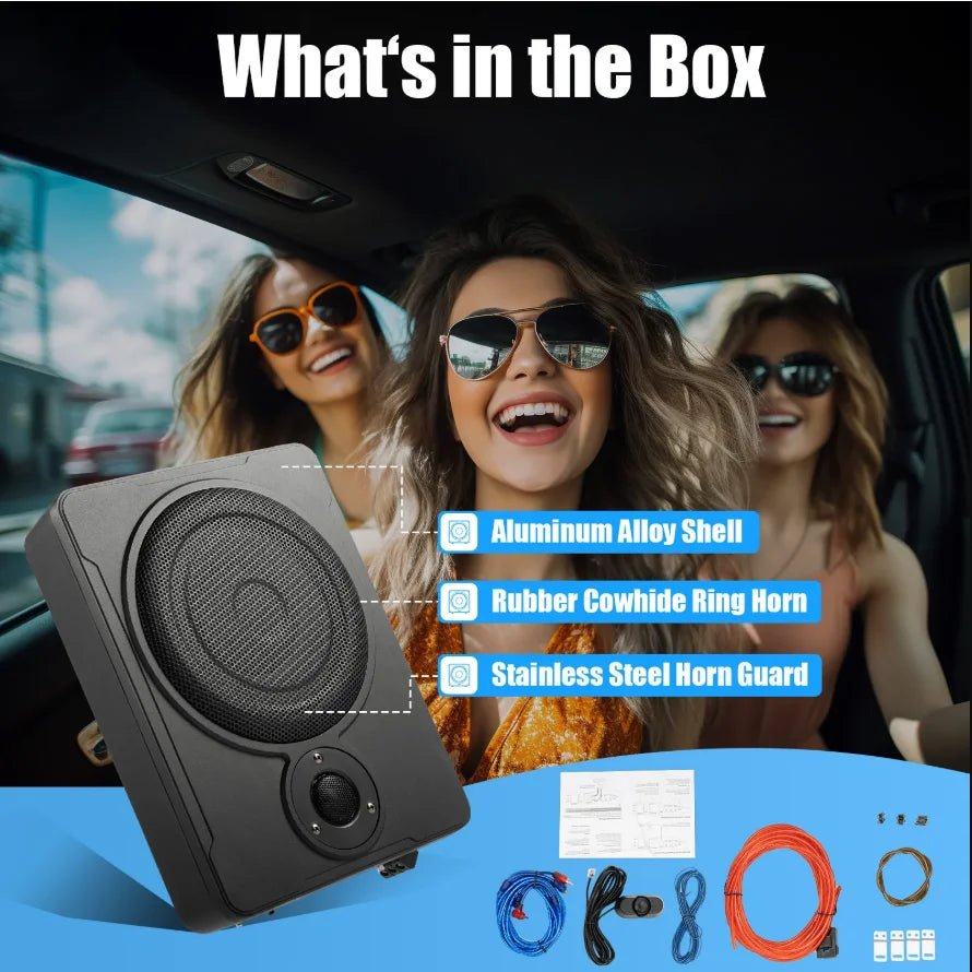 RC Car Slim Active Subwoofer Speaker 8 Inch Under Seat Audio Subwoofer for Car Sound System