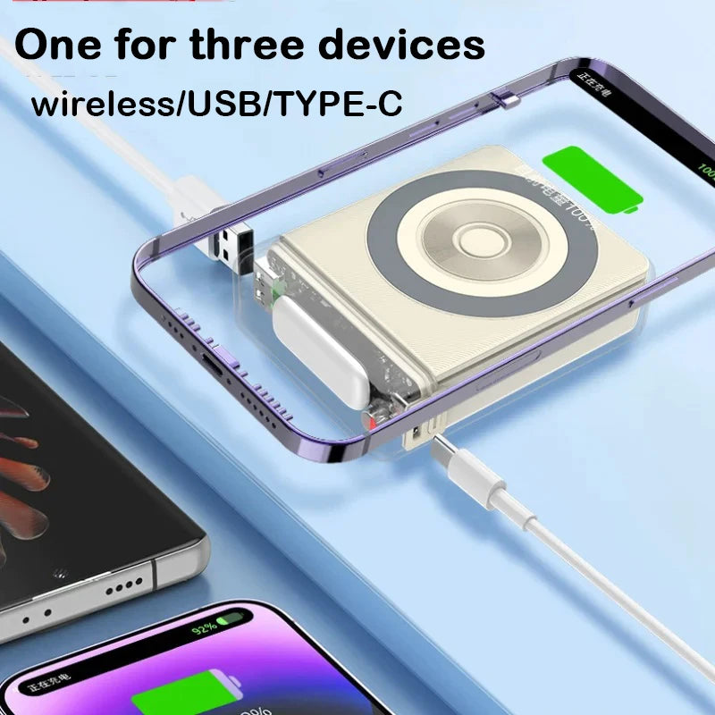 20W Magnetic Wireless Power Bank with LED Lamp