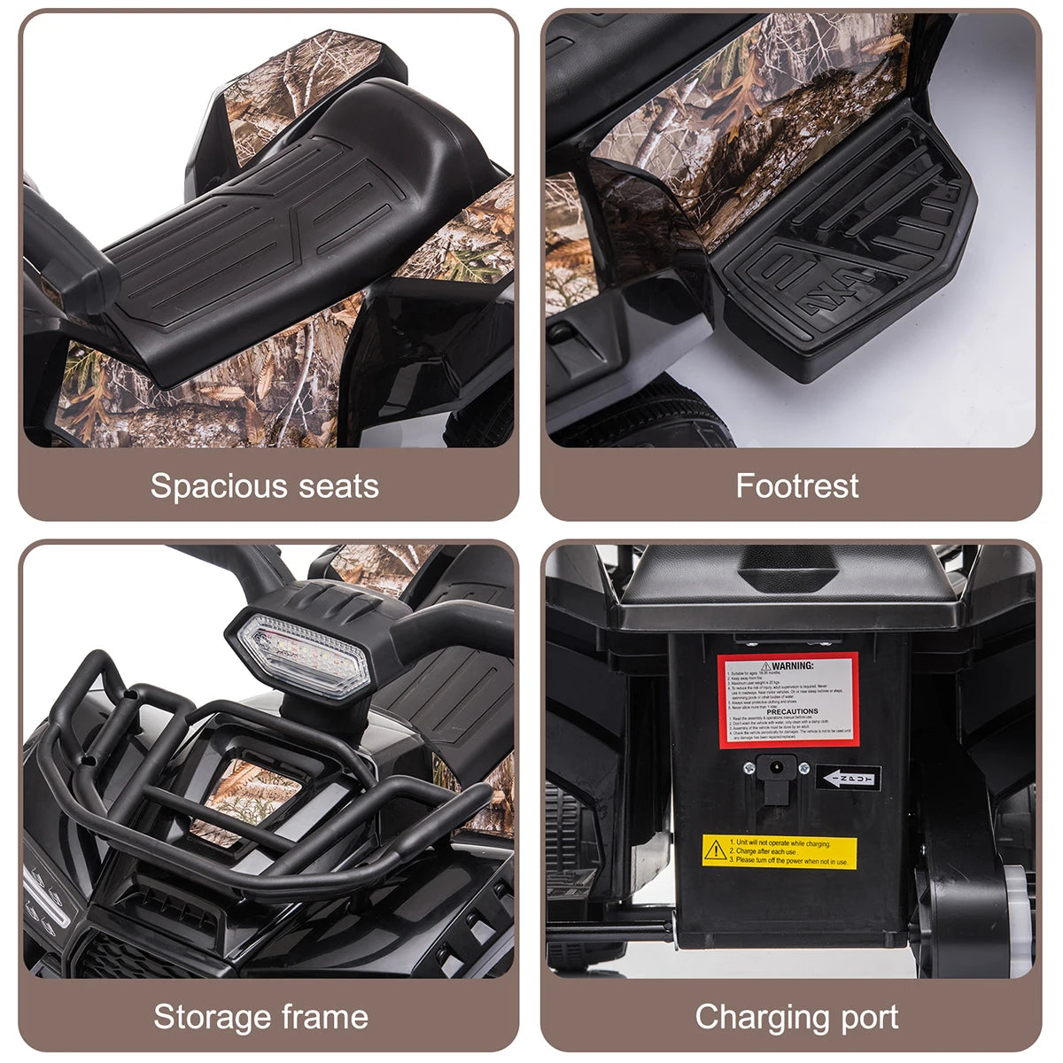 Kids 6V Ride-On ATV with Lights & MP3
