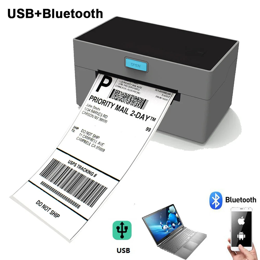 ZJ9200 4×6 Bluetooth Thermal Shipping Label Printer – 203 DPI