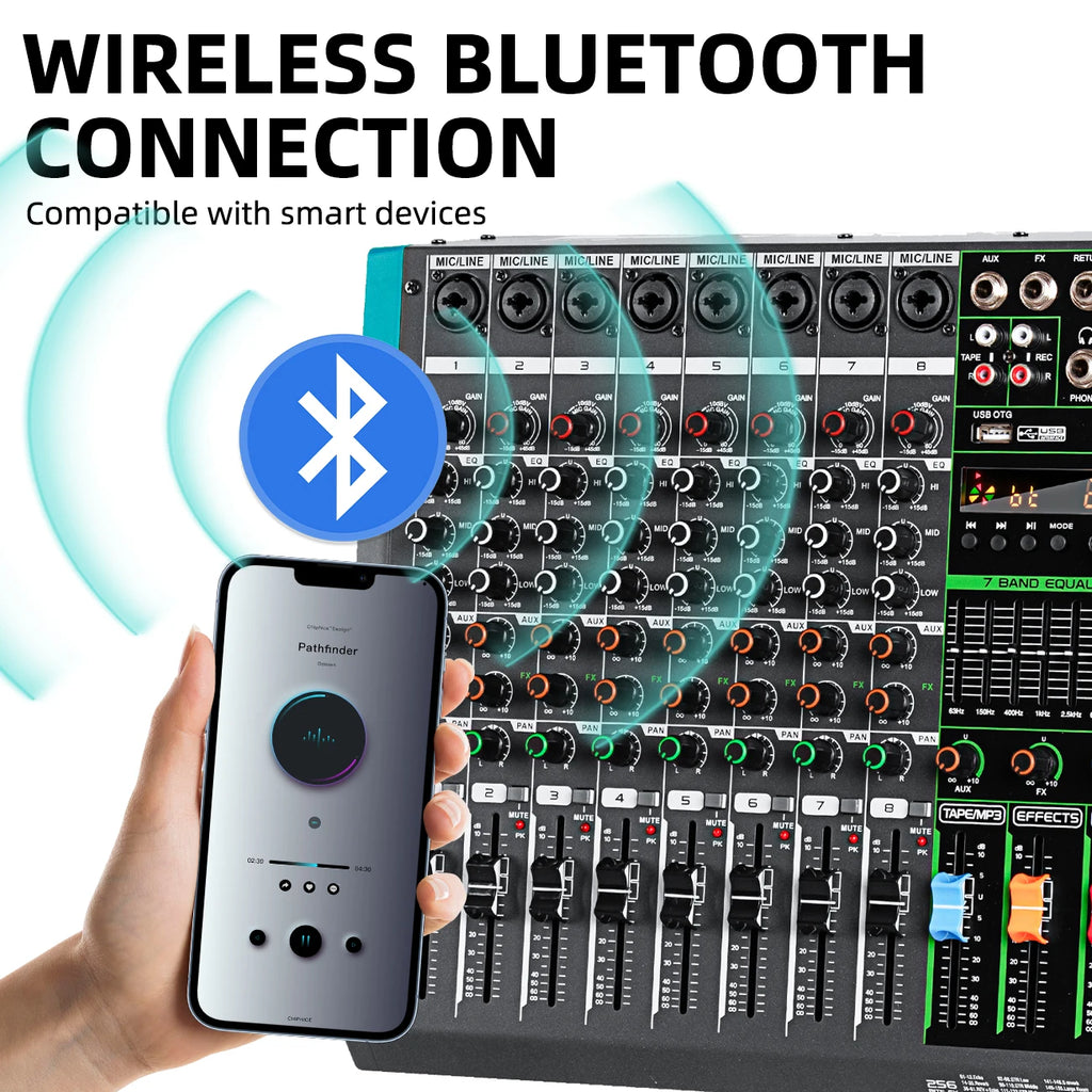 Mezclador de audio USB de 8 canales Biner PA8