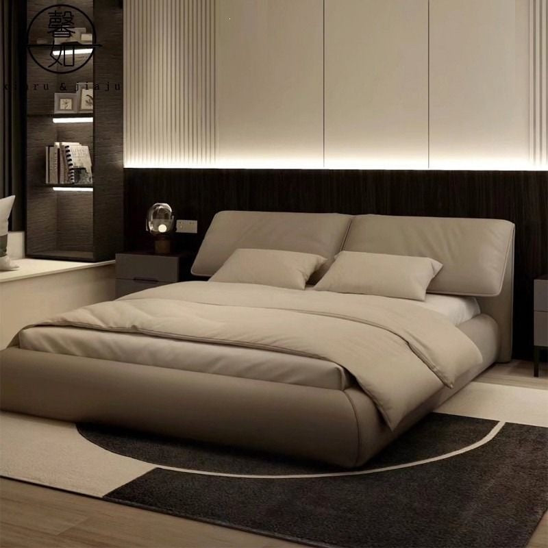 Italian minimalist baxter ear bed light luxury modern minimalist double master bedroom wedding bed large bed ins