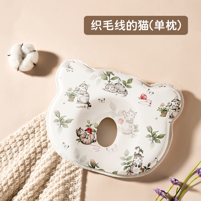 Baby styling pillow newborn correction head type correction baby anti-deviation head breathable 0 to 6 months silicone pillow