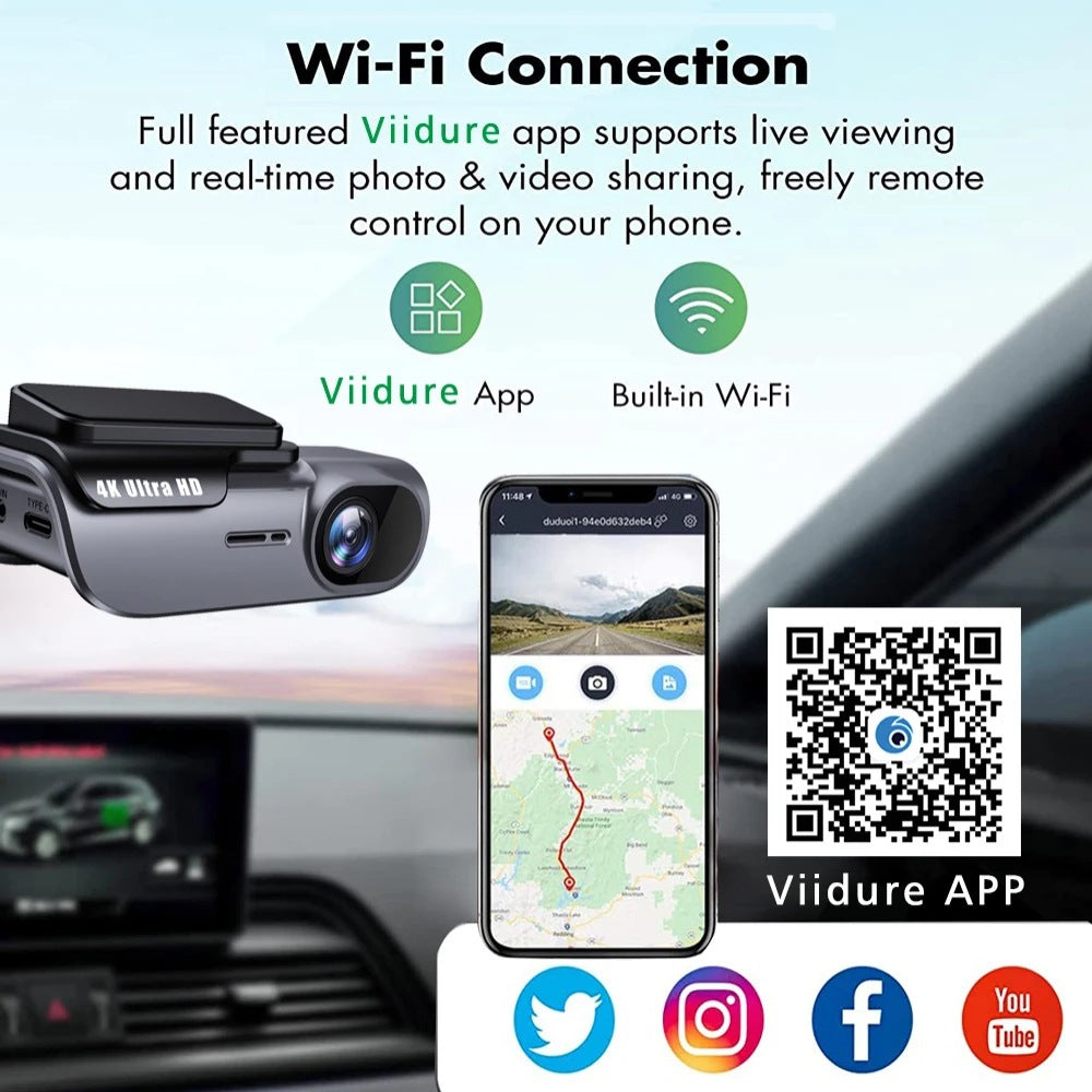 4K Wi-Fi Night-Vision Dash Camera