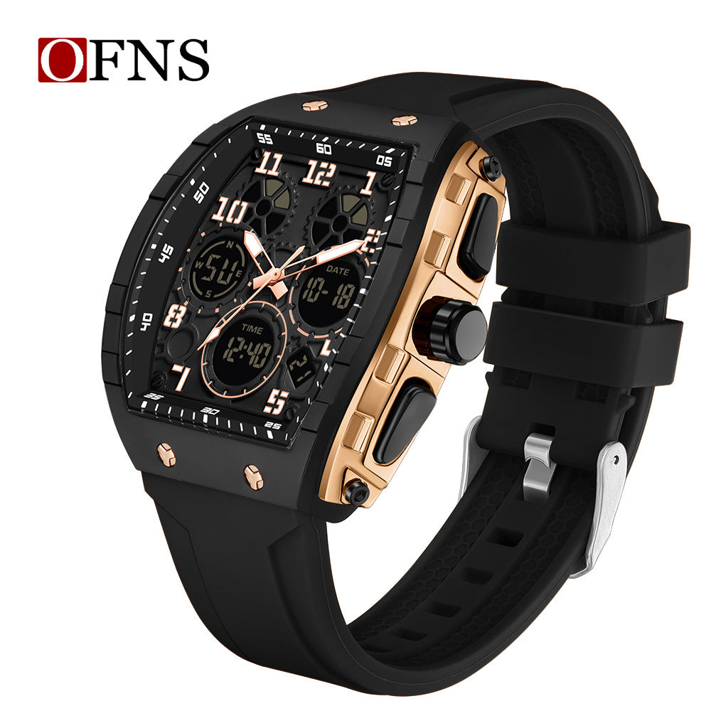 OFNS Waterproof Dual-Time Digital Watch