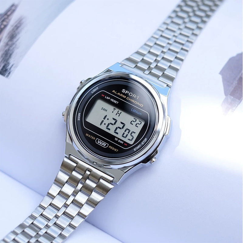 WR F92W Ultra-Thin LED Steel-Band Watch