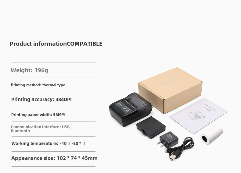 Youku 58HB5 Portable 58mm Bluetooth Thermal Receipt Printer