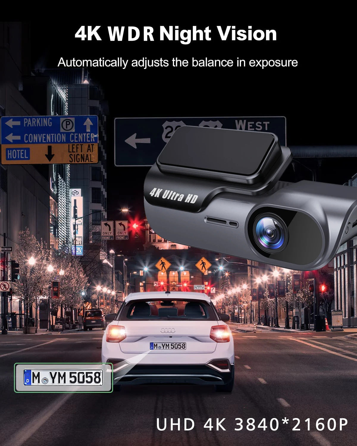 4K Wi-Fi Night-Vision Dash Camera