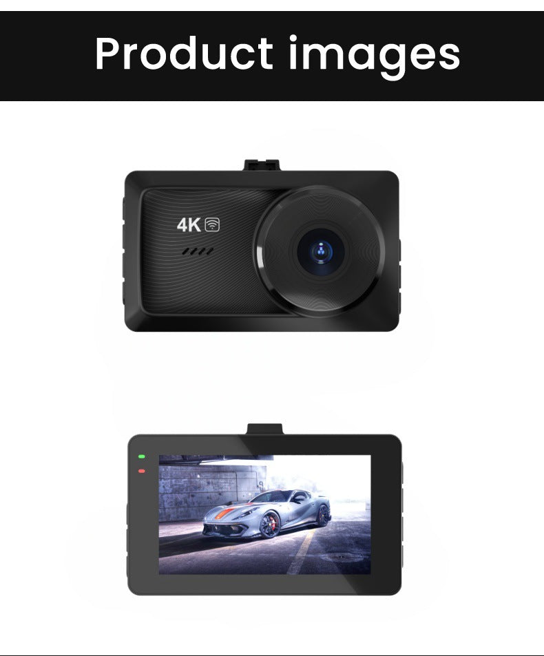 4K Front + Rear Wi-Fi Dash Camera with Night Vision
