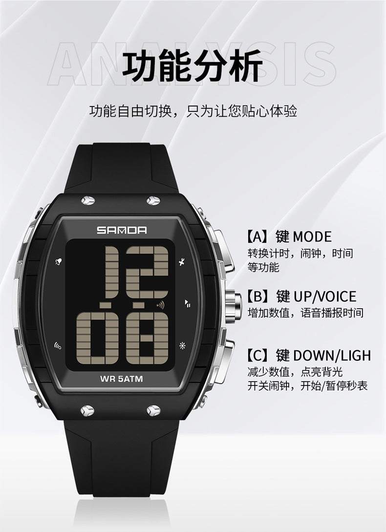 SANDA Large-Screen Talking Digital Watch