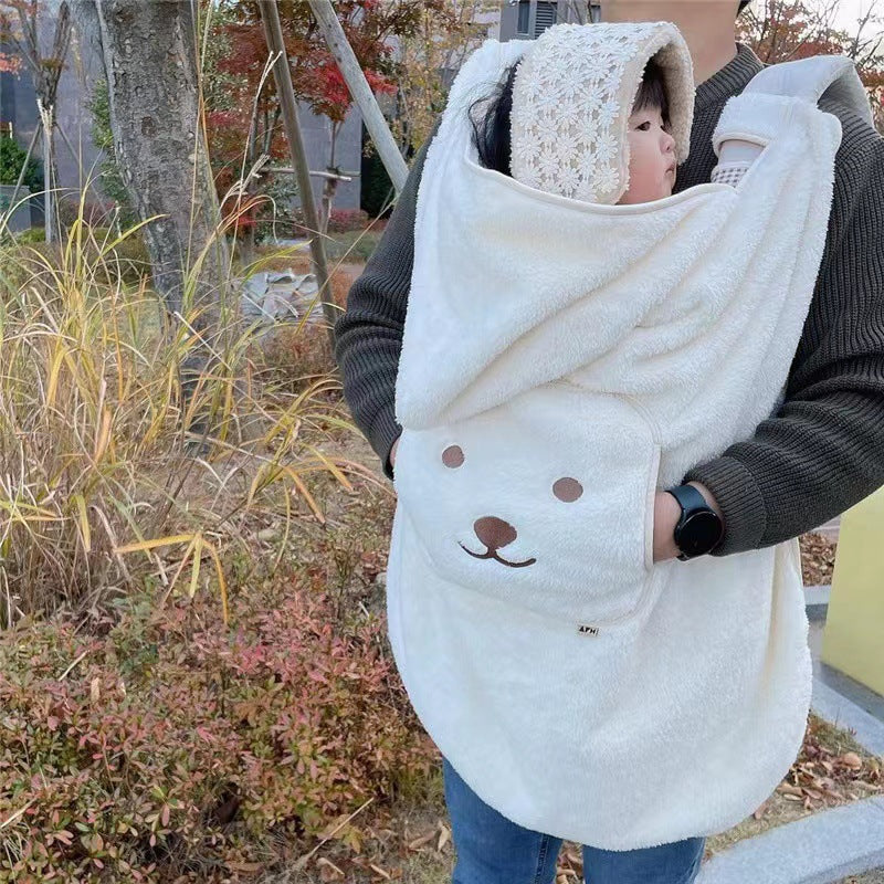 Embroidered Animal Baby Carrier Blanket – 80 × 85 cm