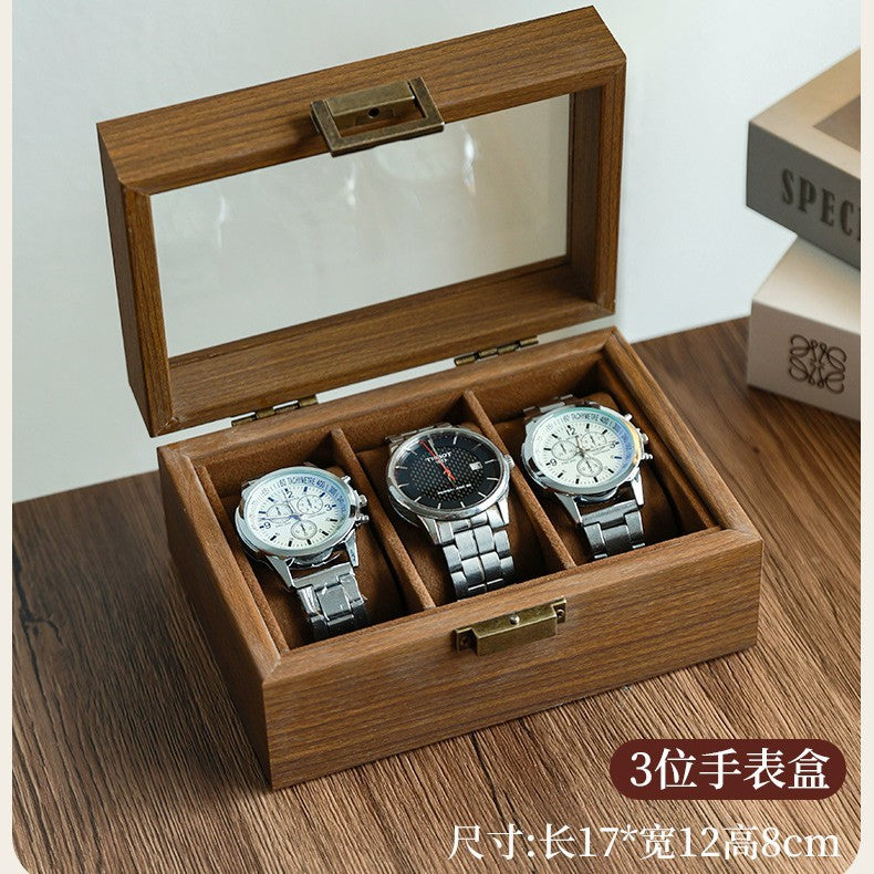 Leather Watch & Jewelry Storage Box with Lock