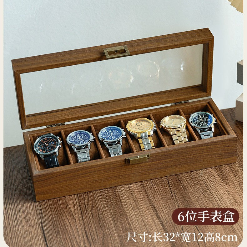 Leather Watch & Jewelry Storage Box with Lock