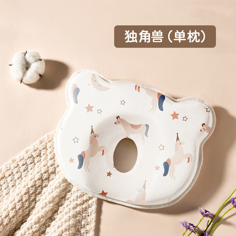 Baby styling pillow newborn correction head type correction baby anti-deviation head breathable 0 to 6 months silicone pillow