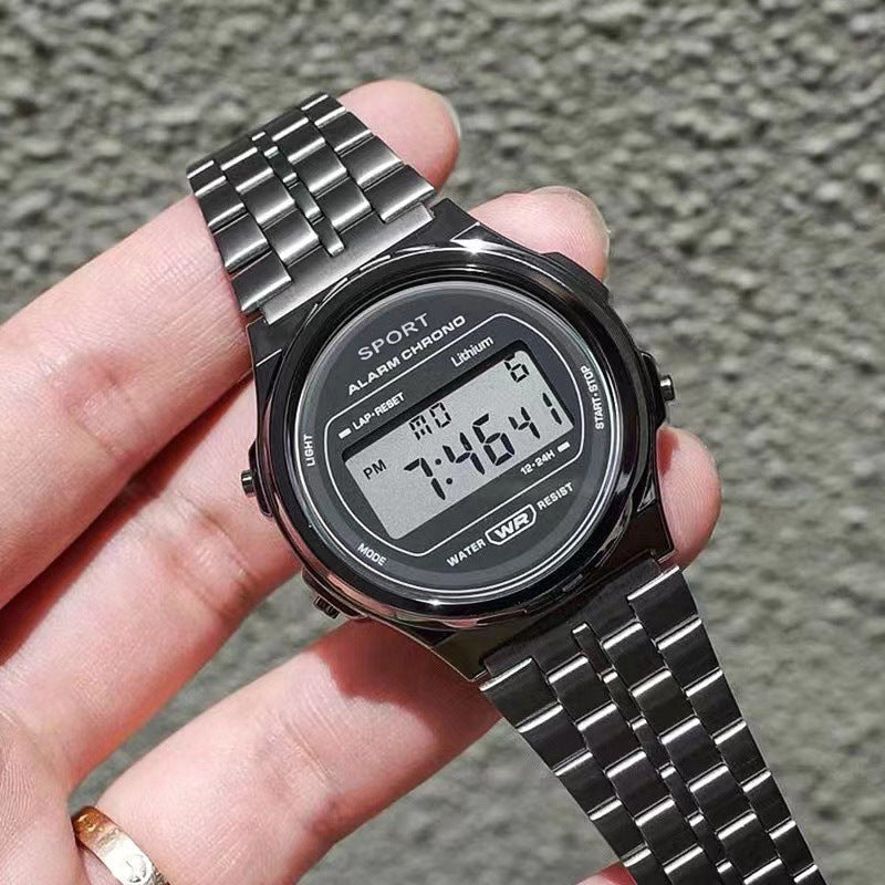WR F92W Ultra-Thin LED Steel-Band Watch