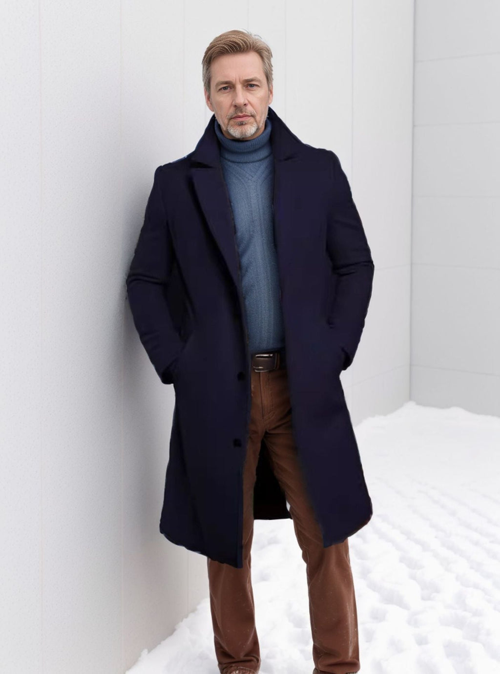 Foreign Trade Men's 2024 New Woolen Coat Men's Mid-length Solid Color Woolen Coat for Autumn and Winter Youth Coat Padilla Innovations LLC