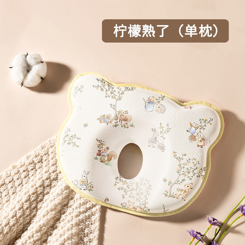 Baby styling pillow newborn correction head type correction baby anti-deviation head breathable 0 to 6 months silicone pillow