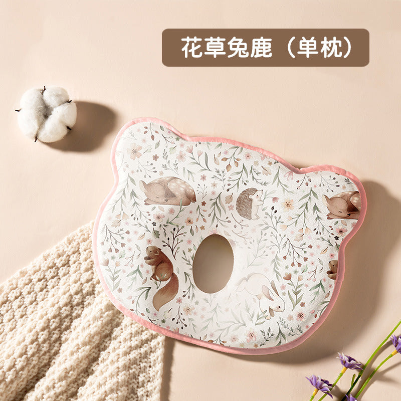 Baby styling pillow newborn correction head type correction baby anti-deviation head breathable 0 to 6 months silicone pillow