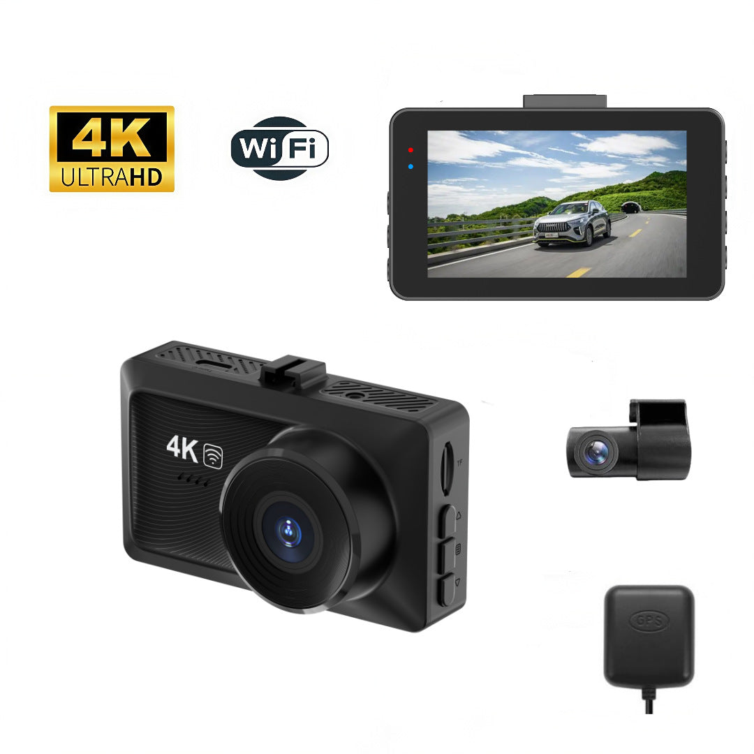 4K Front + Rear Wi-Fi Dash Camera with Night Vision