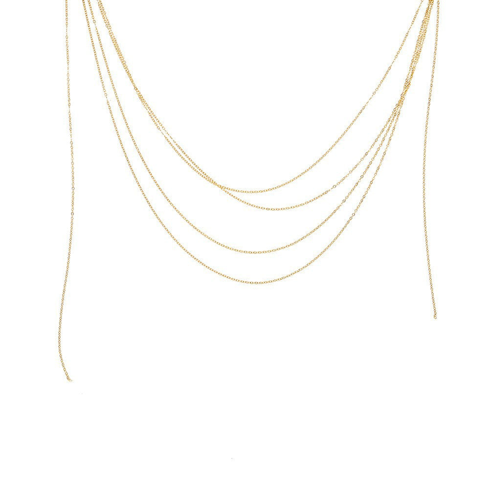 Collar de cadena multicapa para mujer
