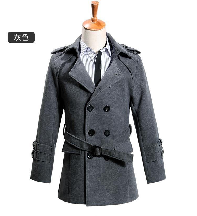 Foreign Trade 2024 Autumn and Winter New Men's Coat Slim-fit Korean Coat Woolen Double-breasted Youth Men's Thick Coat Padilla Innovations LLC