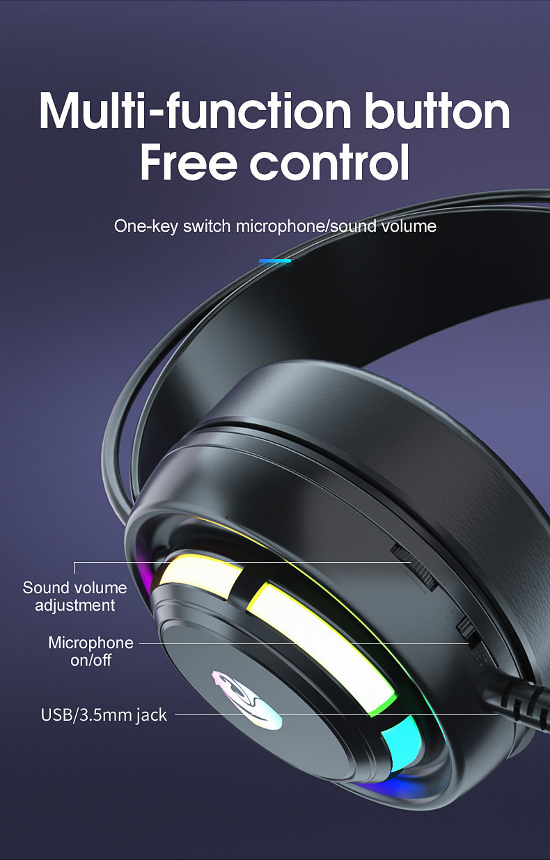 Cross-border PSH-300 computer game headset headset 7.1-channel e-sports with microphone wired subwoofer