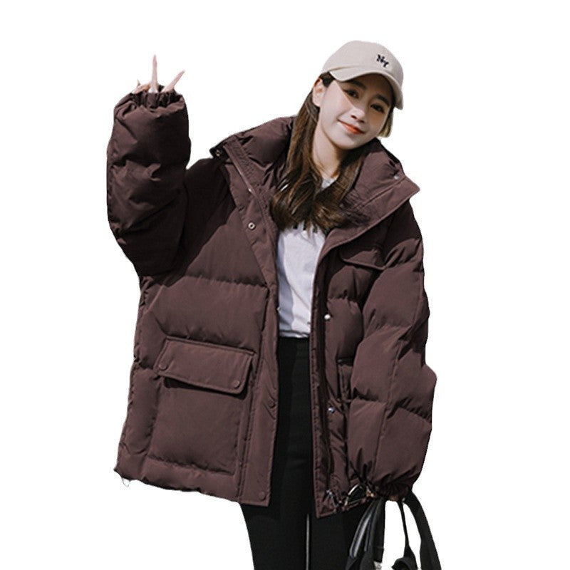2024 Winter New Cotton-padded Coat Cotton-padded Coat Women's Hooded Bread Suit Short Small College-style Age-reducing Cotton-padded Coat Coat Padilla Innovations LLC