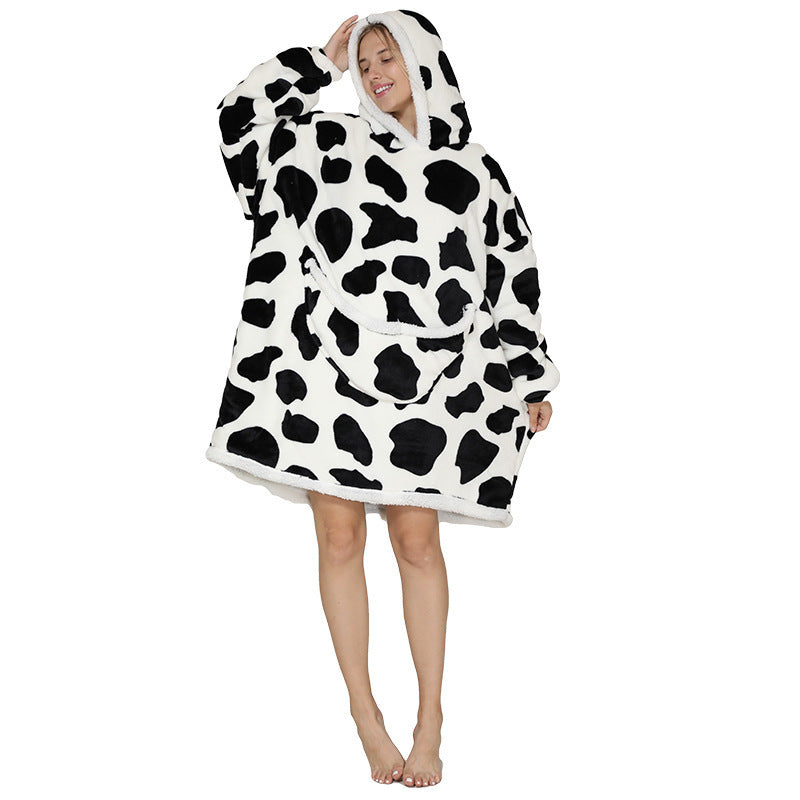 Oversized Sherpa-Lined Wearable Blanket Hoodie