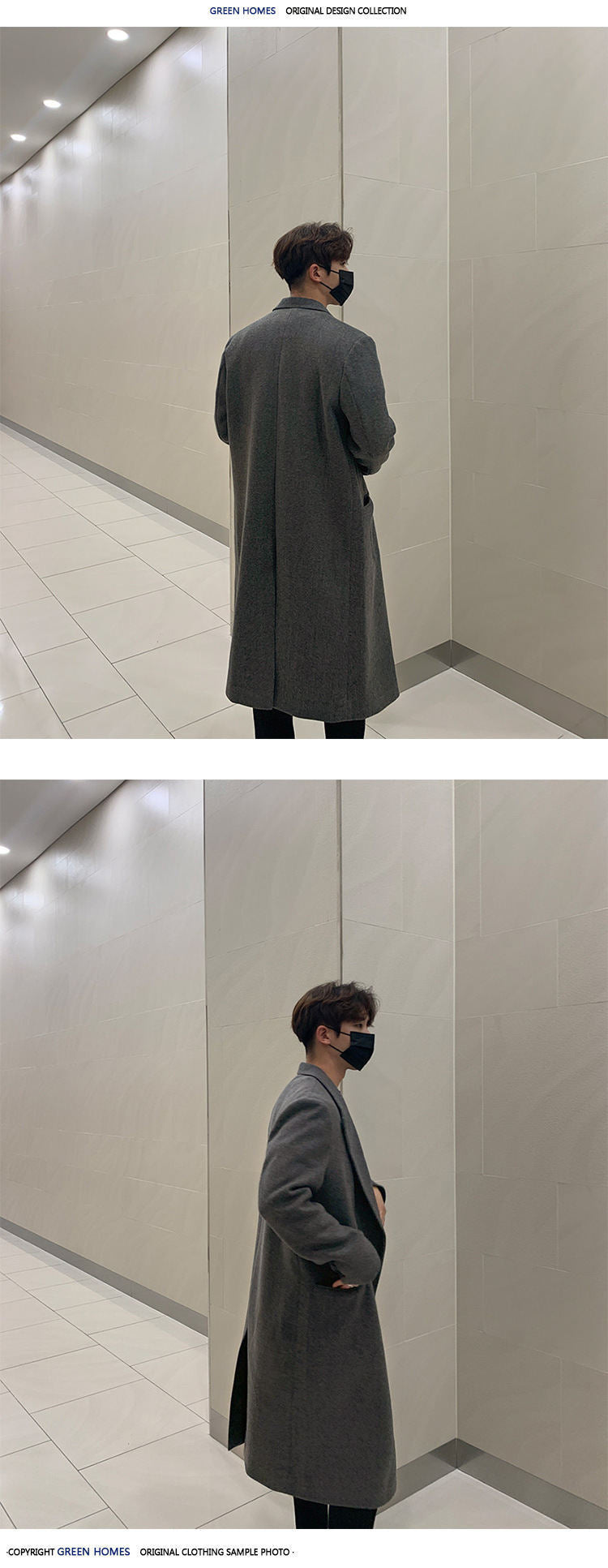 2024 Winter Men's Mid-length Knee-length Thickened Loose Korean Double-breasted Woolen Coat Coat Woolen Coat Padilla Innovations LLC