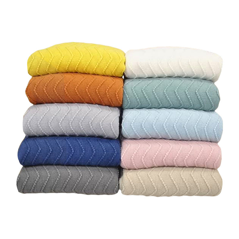 Scandinavian Knitted Tassel Throw Blanket