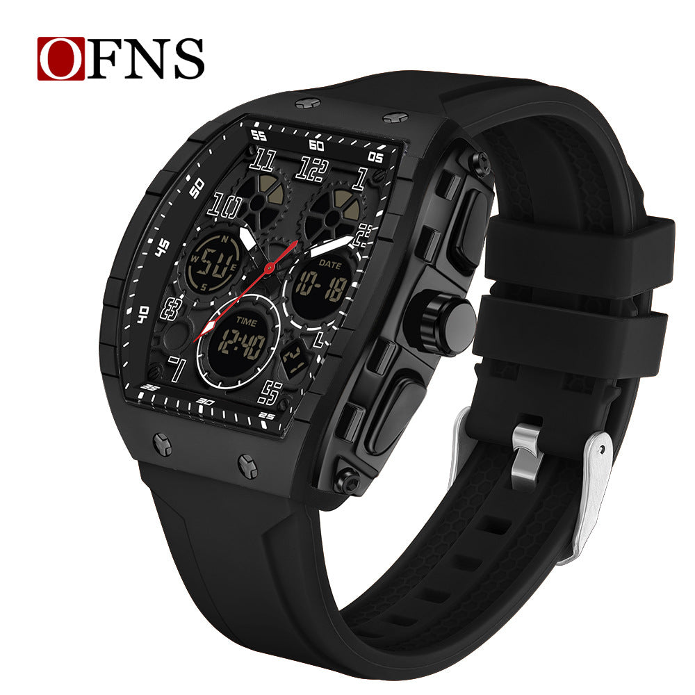 OFNS Waterproof Dual-Time Digital Watch