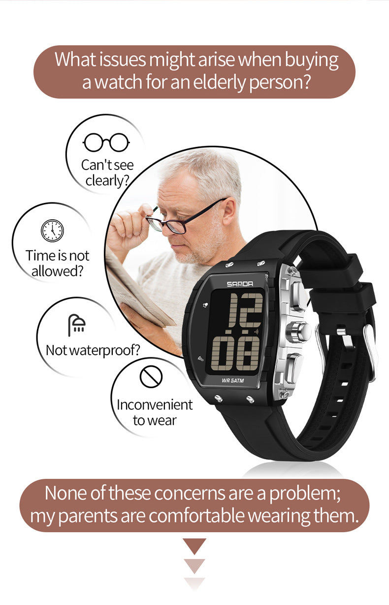 SANDA Large-Screen Talking Digital Watch