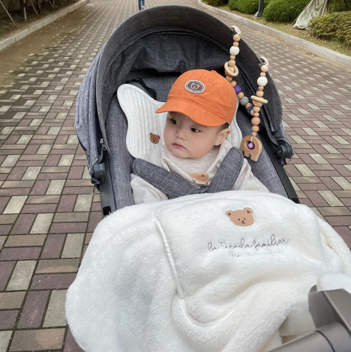 Embroidered Animal Baby Carrier Blanket – 80 × 85 cm