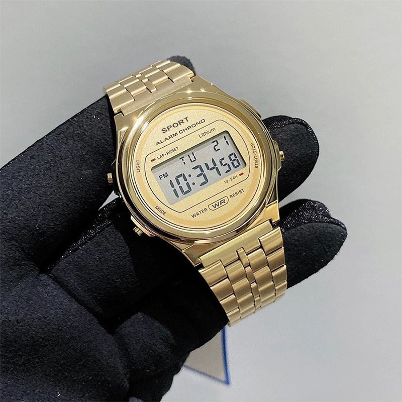 WR F92W Ultra-Thin LED Steel-Band Watch