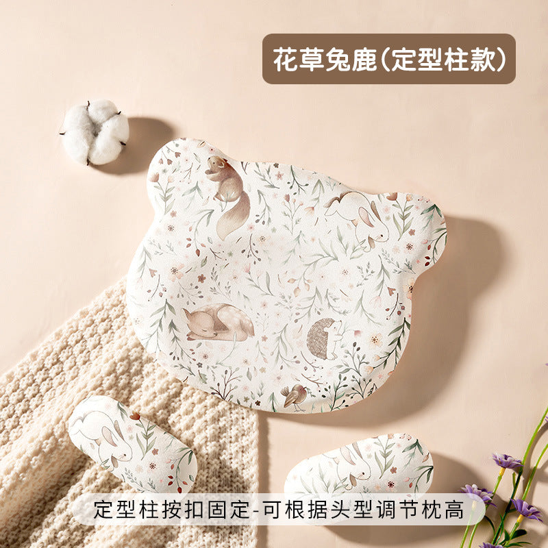 Baby styling pillow newborn correction head type correction baby anti-deviation head breathable 0 to 6 months silicone pillow