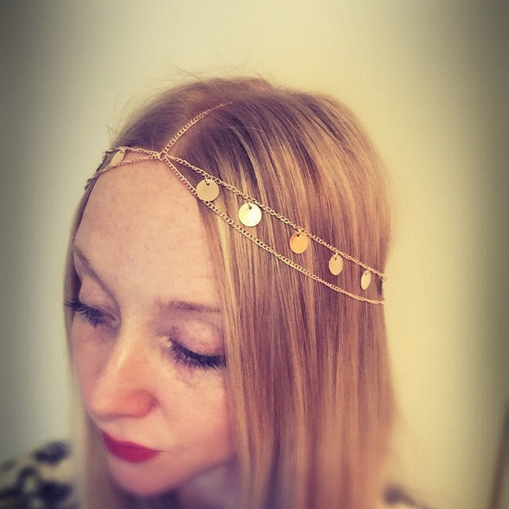 Bohemian Layered Sequin Head Chain