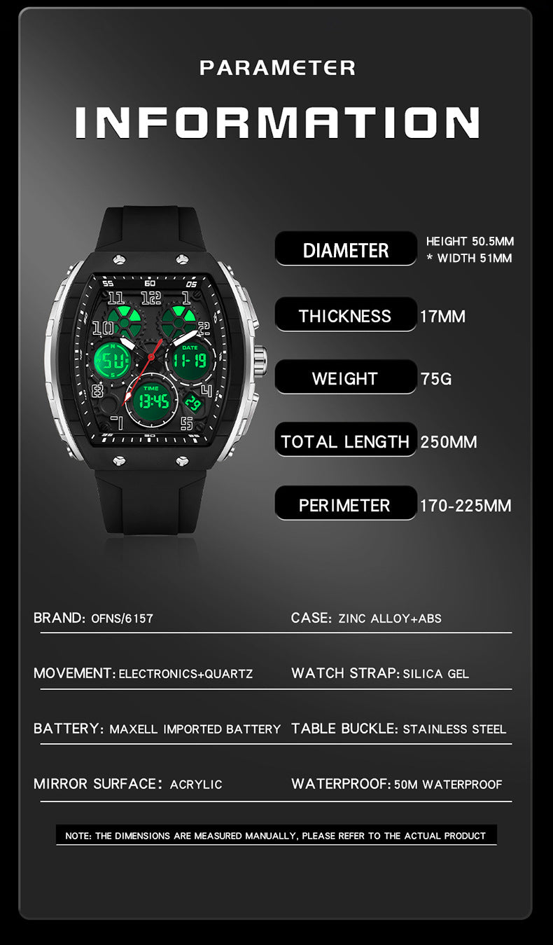 OFNS Dual-Time Digital Sport Watch