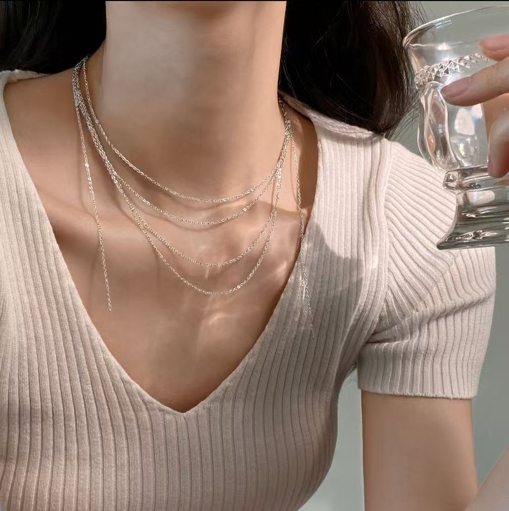 Women's Layered Clavicle Chain Necklace