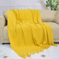 Scandinavian Knitted Tassel Throw Blanket