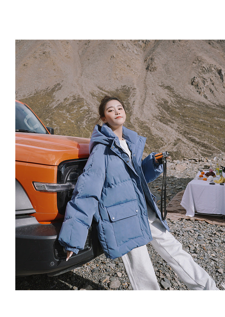 2024 Winter New Cotton-padded Coat Cotton-padded Coat Women's Hooded Bread Suit Short Small College-style Age-reducing Cotton-padded Coat Coat Padilla Innovations LLC